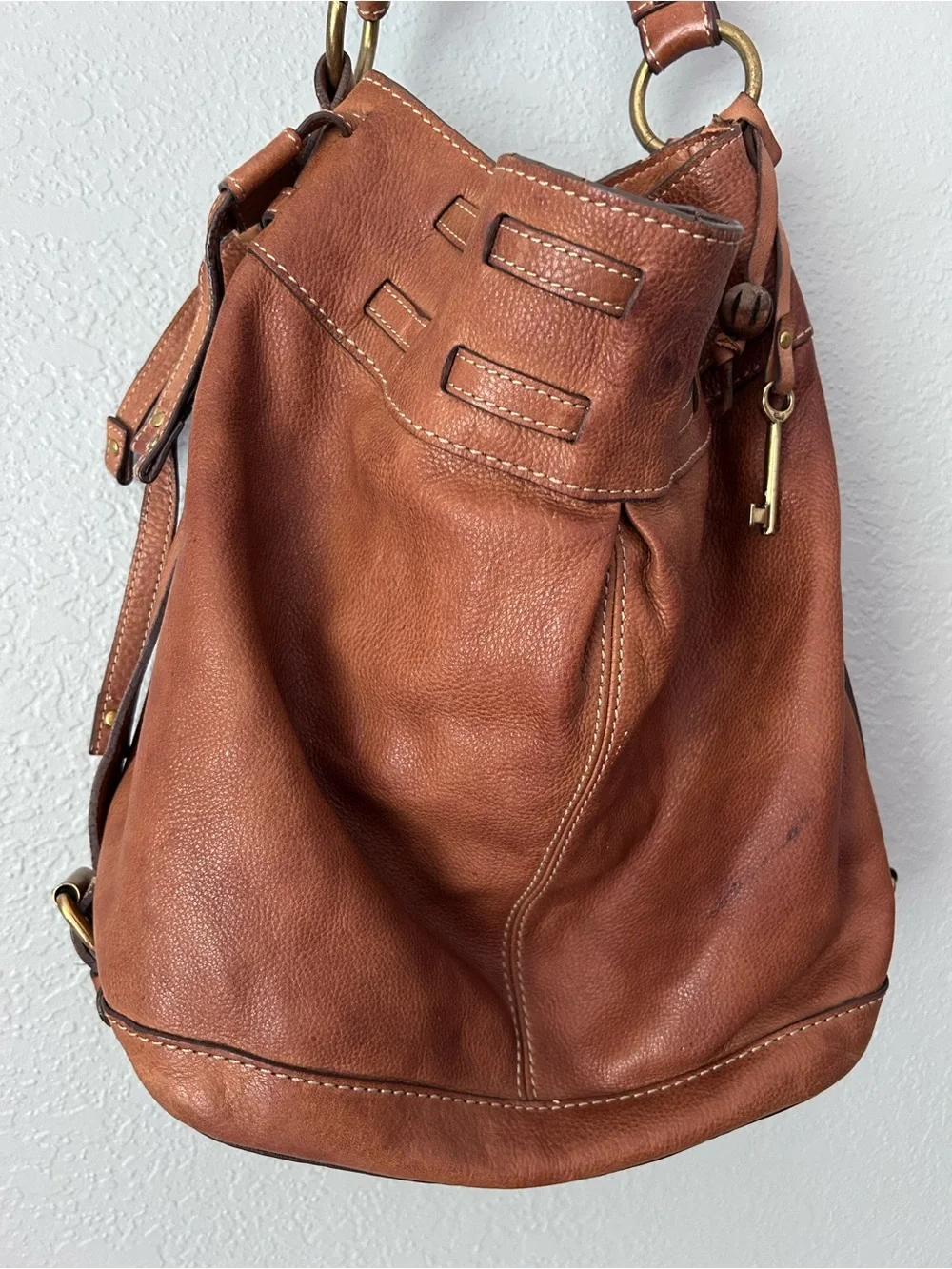Fossil Brown Leather Slouchy Hobo Bag Purse